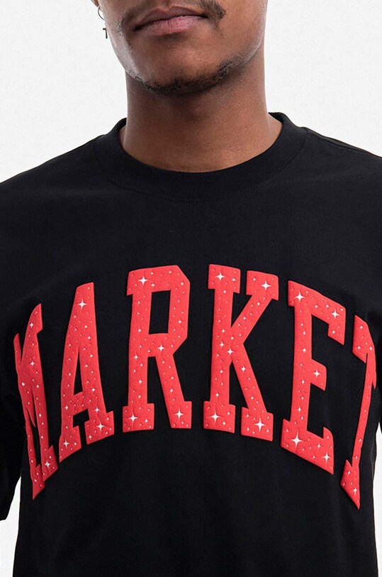 Market t-shirt bawełniany czarny 399000613