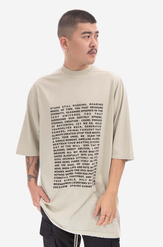 Rick Owens T-shirt Knit Jumbo SS T DU01C6274 RNEP3 beige DU01C6274.RNEP3.PEARL