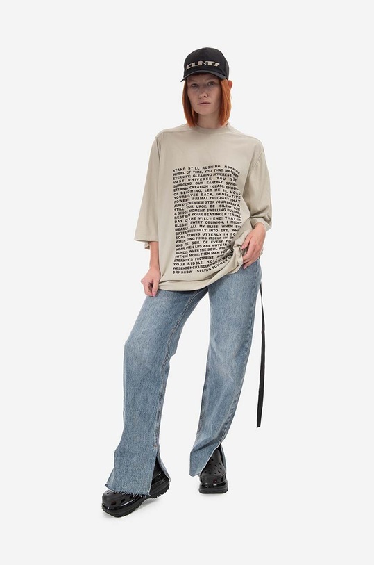 Rick Owens T-shirt Knit Jumbo SS T DU01C6274 RNEP3 DU01C6274.RNEP3.PEARL beige