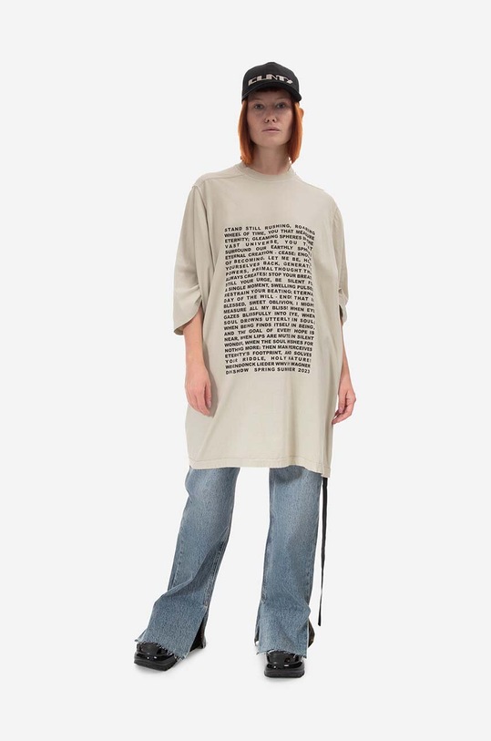 Rick Owens T-shirt Knit Jumbo SS T DU01C6274 RNEP3 DU01C6274.RNEP3.PEARL