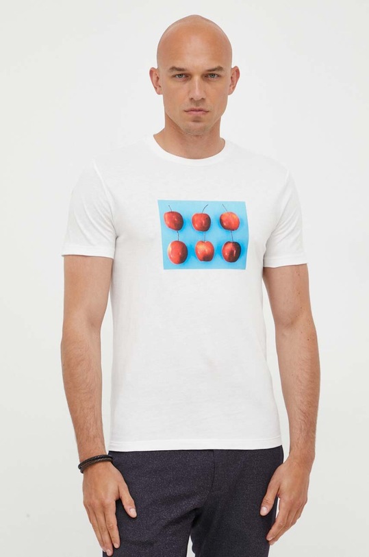 Bavlnené tričko United Colors of Benetton slim biela 3096U107F.074