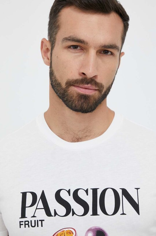Βαμβακερό μπλουζάκι United Colors of Benetton λευκό 3096U107F.904