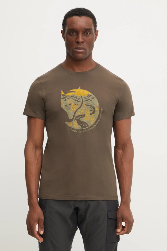 Fjallraven tricou din bumbac maro F87220.633