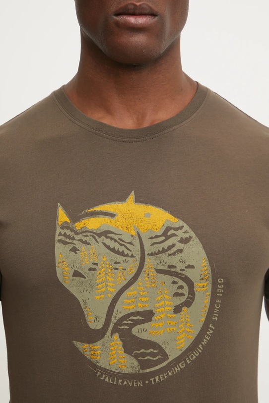 Bavlnené tričko Fjallraven F87220.633 hnedá