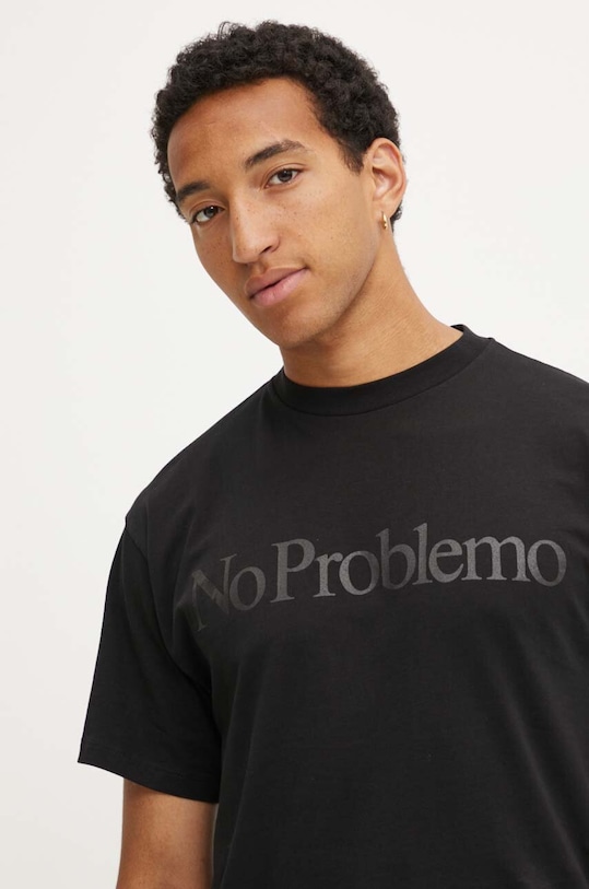 Хлопковая футболка Aries чёрный COAR60002.BLACK