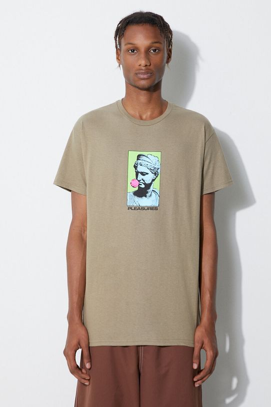 PLEASURES t-shirt in cotone regolare beige P23SU049