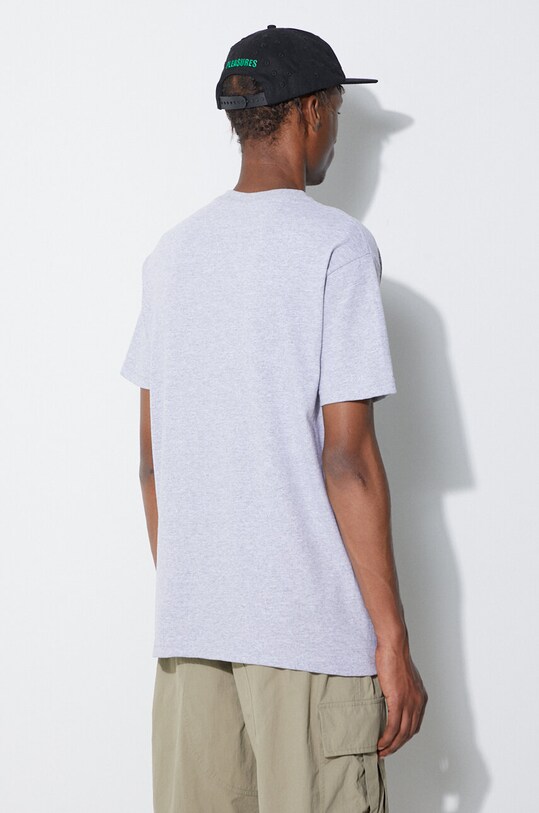 Clothing PLEASURES cotton t-shirt P23SU057 gray