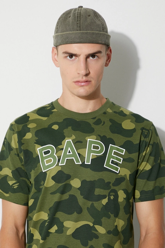 Bavlněné tričko A Bathing Ape 001CSI801003M zelená