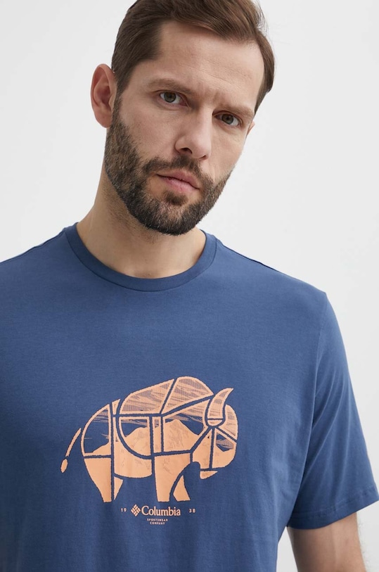 Bavlněné tričko Columbia Rockaway River modrá 2036401