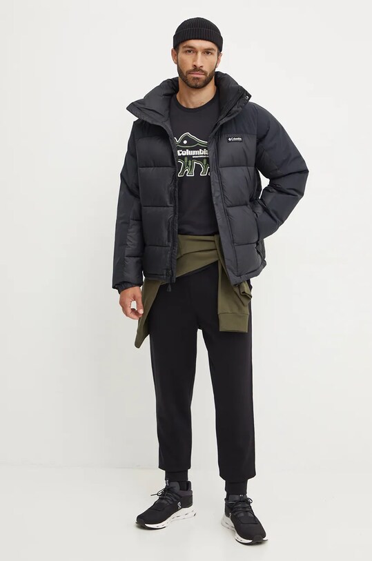 Columbia tricou din bumbac 2036401 negru AW24
