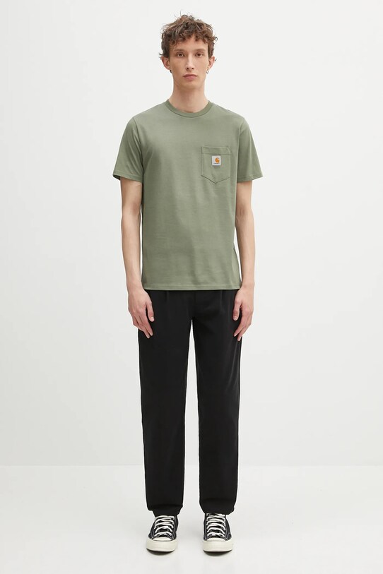 Carhartt WIP t-shirt bawełniany S/S Pocket T-Shirt I030434.667XX zielony