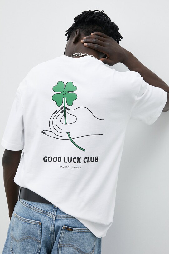 Samsoe Samsoe t-shirt bawełniany U22400002 biały