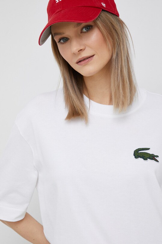 Lacoste t-shirt bawełniany biały TH0062