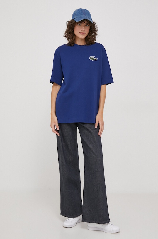 Abbigliamento Lacoste t-shirt in cotone TH0062 blu navy
