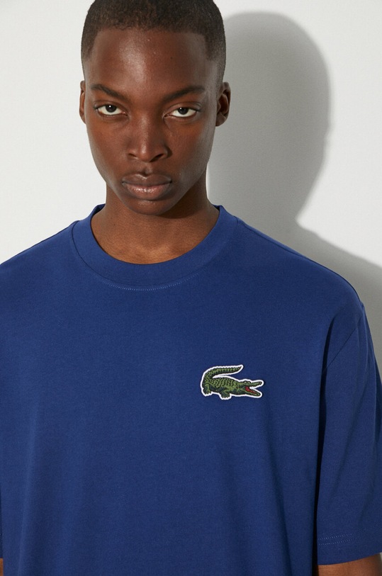 Bavlněné tričko Lacoste námořnická modř TH0062