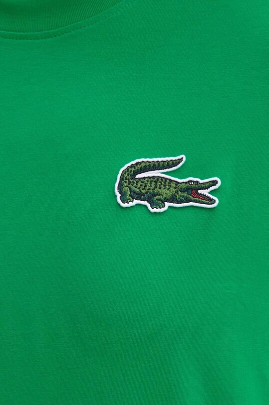 Хлопковая футболка Lacoste TH0062 зелёный