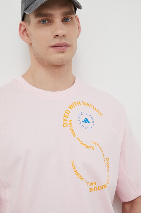 adidas by Stella McCartney t-shirt bawełniany IA7711 różowy