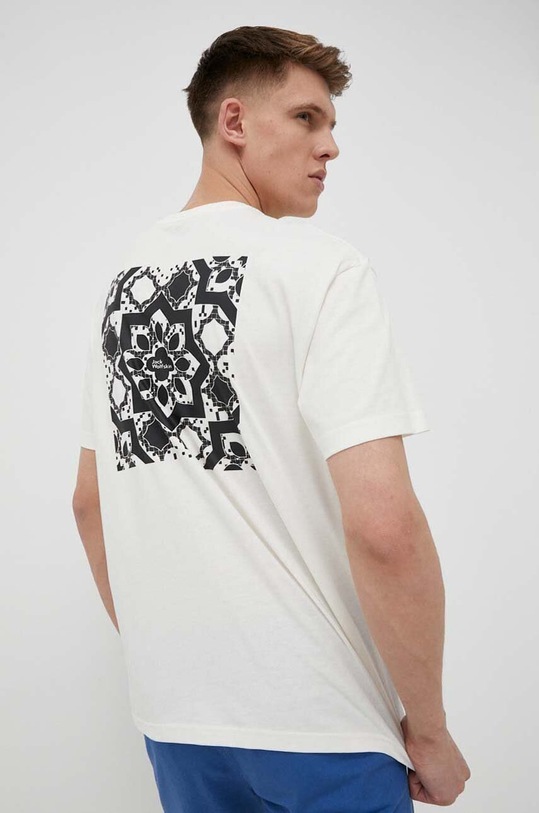 Jack Wolfskin t-shirt bawełniany 10 1809081 beżowy SS23