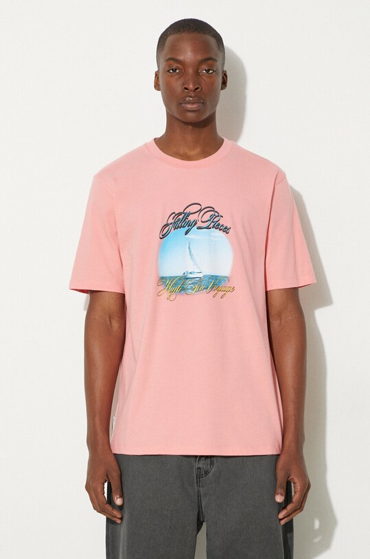 Βαμβακερό μπλουζάκι Filling Pieces 88154619935 ροζ SS23