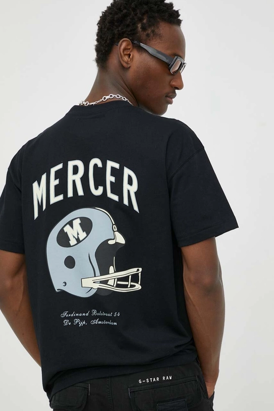 The Mercer Brand t-shirt bawełniany MEAP231020 czarny SS23