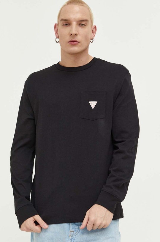 Pamučna majica dugih rukava Guess Originals M3GI37K9XF3 crna SS23