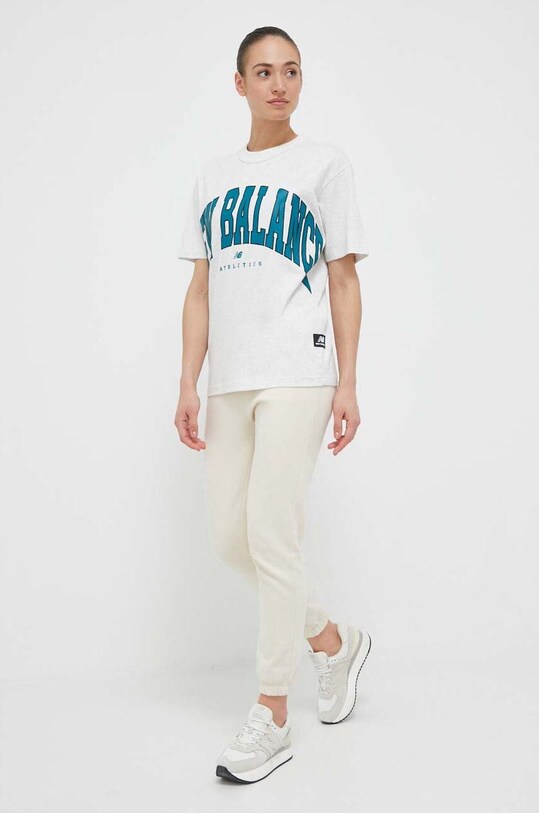 New Balance t-shirt bawełniany UT31551SAH UT31551SAH szary