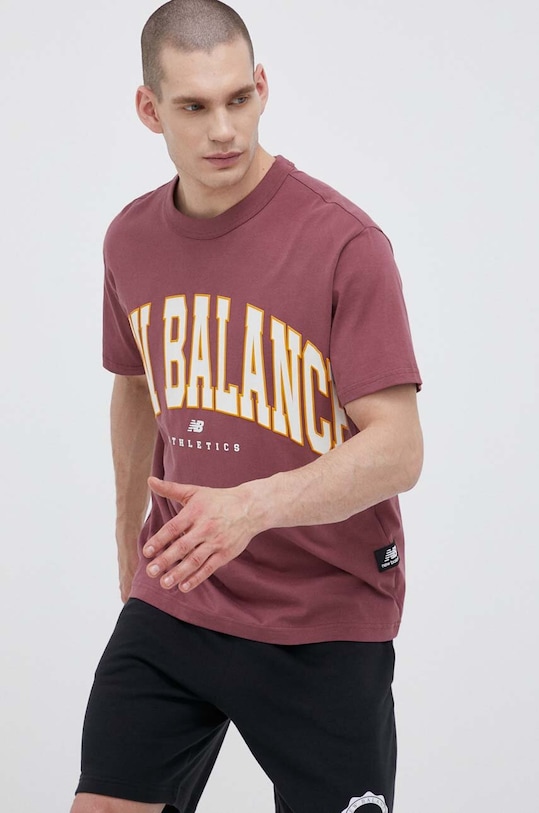 New Balance t-shirt bawełniany UT31551WAD różowy SS23