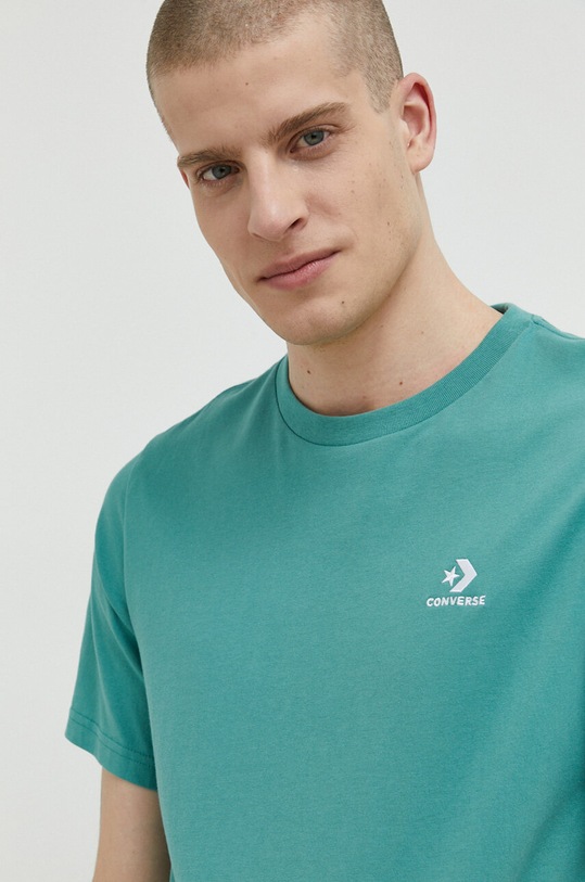 Converse t-shirt bawełniany 10023876.A11 turkusowy