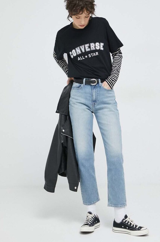 Converse t-shirt bawełniany 10024566.A02 czarny