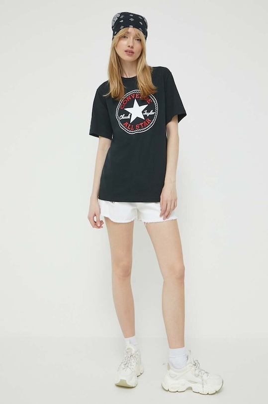 Odzież Converse t-shirt bawełniany 10025459.A01 czarny
