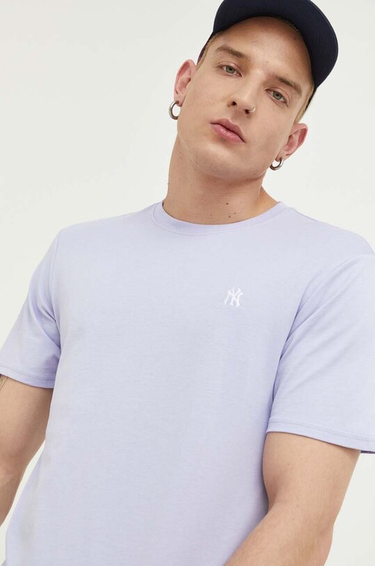 Бавовняна футболка 47 brand MLB New York Yankees BB017TEMBRT580365XQ фіолетовий