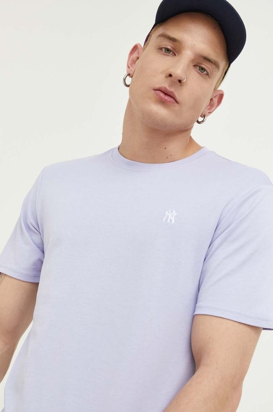 47 brand t-shirt bawełniany MLB New York Yankees BB017TEMBRT580365XQ fioletowy