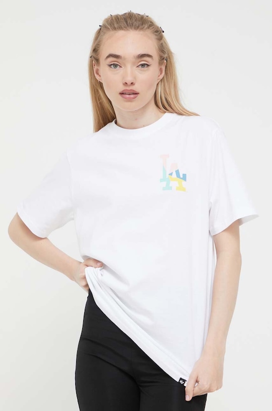 Ruházat 47 brand t-shirt MLB Los Angeles Dodgers BU012TMBECT581661WW fehér