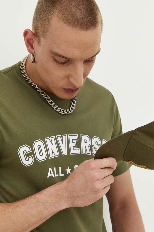 Βαμβακερό μπλουζάκι Converse 10024566.A19