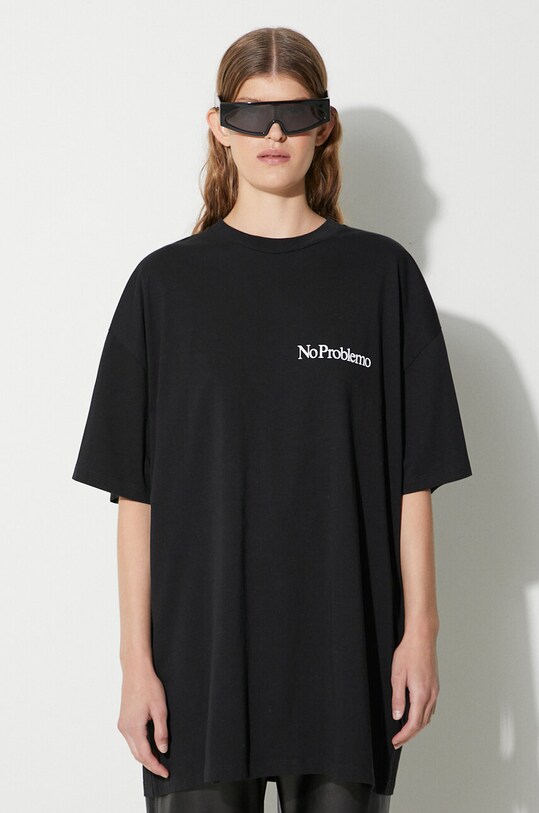 Aries t-shirt bawełniany czarny COAR60009.BLACK.U