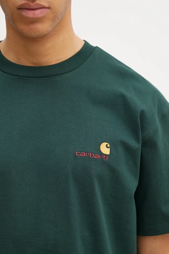 Carhartt WIP cotton t-shirt S/S American Script T-Shirt green I029956.CIXX