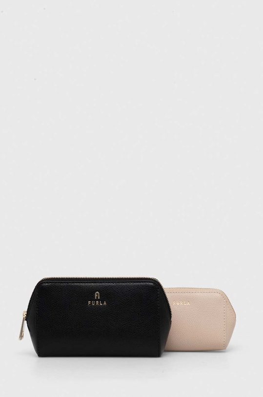 Kožna kozmetička torbica Furla 2-pack crna WE00453.ARE000.BBR00