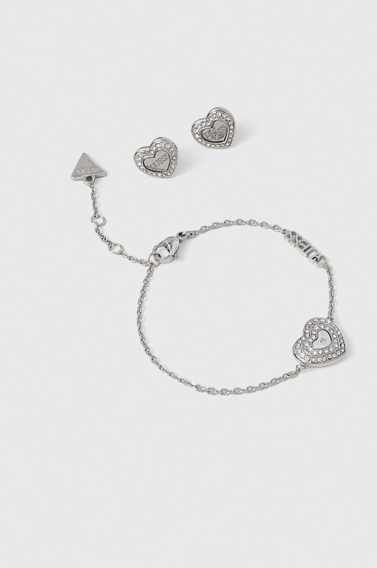 Guess bransoletka i kolczyki cyrkonia srebrny JUBS04.086JW
