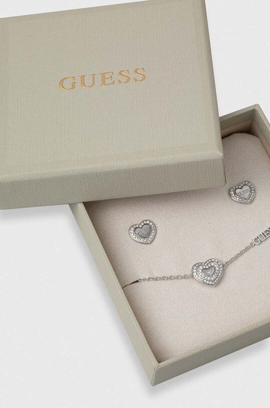 Náramek a náušnice Guess stříbrná JUBS04.086JW