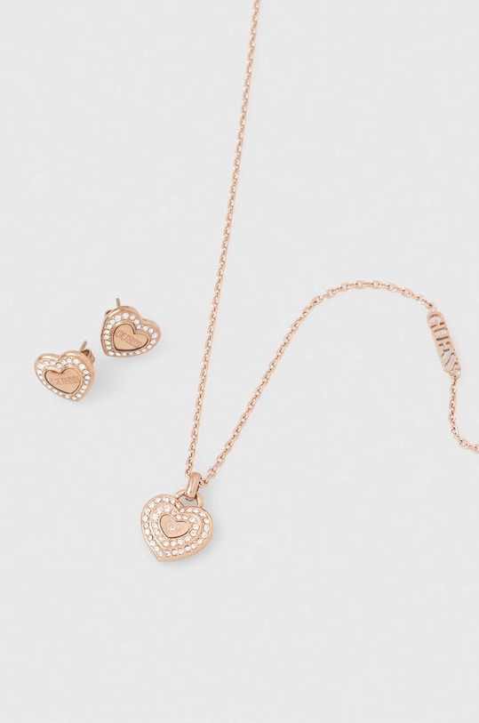 Guess bransoletka i kolczyki cyrkonia złoty JUBS04.087JW