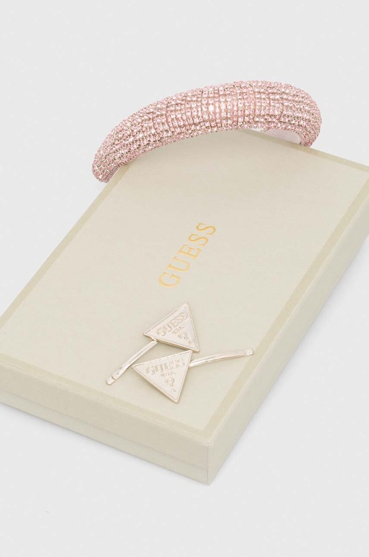 Κορδέλα και τσιμπιδάκια για τα μαλλιά Guess GFBOXW.P4207 ροζ