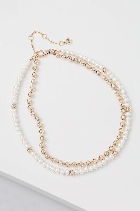 Dkny colier NK 16IN PEARL DBL ROW aur 04N00249