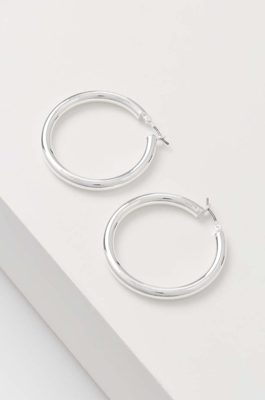 Náušnice Lauren Ralph Lauren PE 40MM TUBE HOOP stříbrná 14G00816