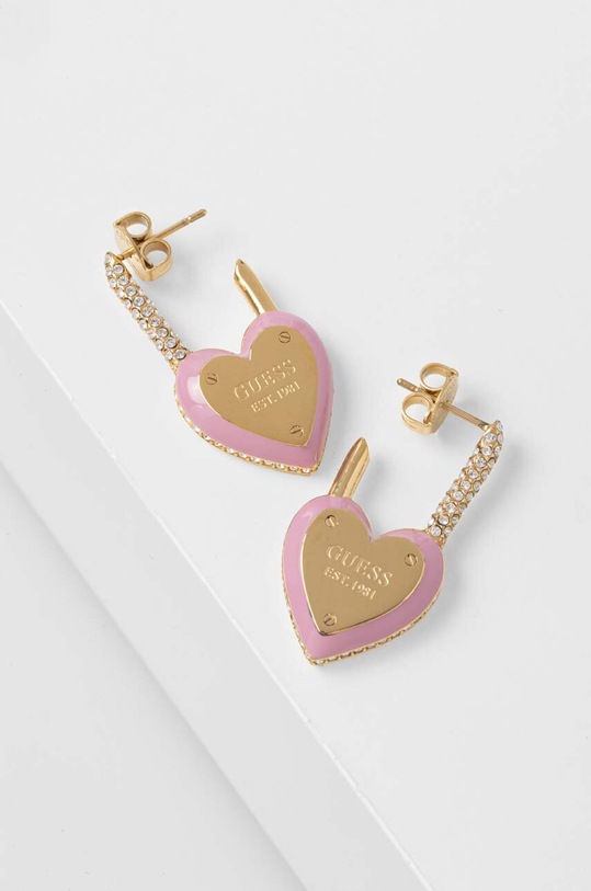 Guess kolczyki cyrkonia różowy JUBE04.203JW