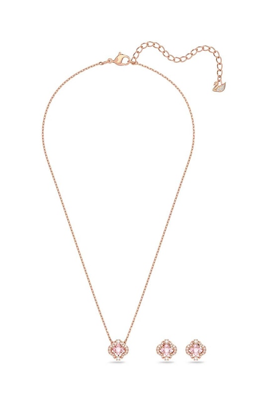 Swarovski naszyjnik i kolczyki SPARKLING 5516488 złoty SS24