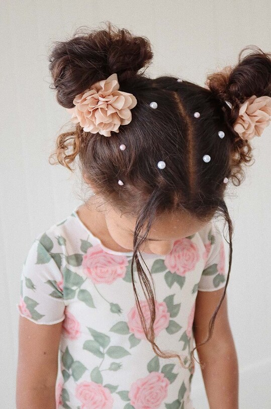 Konges Sløjd mollette per capelli bambina pacco da 2 KS101125 beige