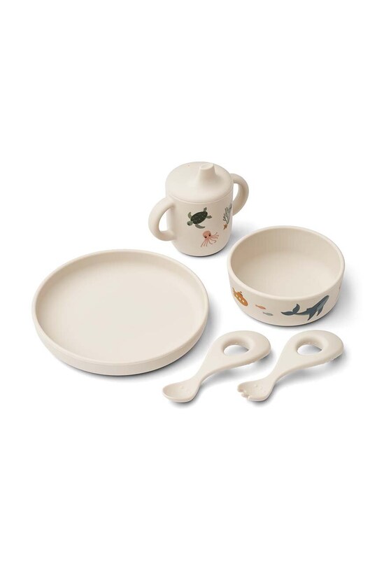 Liewood set pentru copii Ryle Printed Tableware Set bej LW18975
