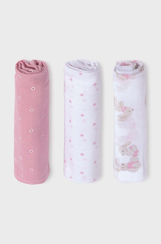 Дитяча пелюшка Mayoral Newborn 3-pack Для немовлят рожевий 19402.1B.Newborn.PPYH