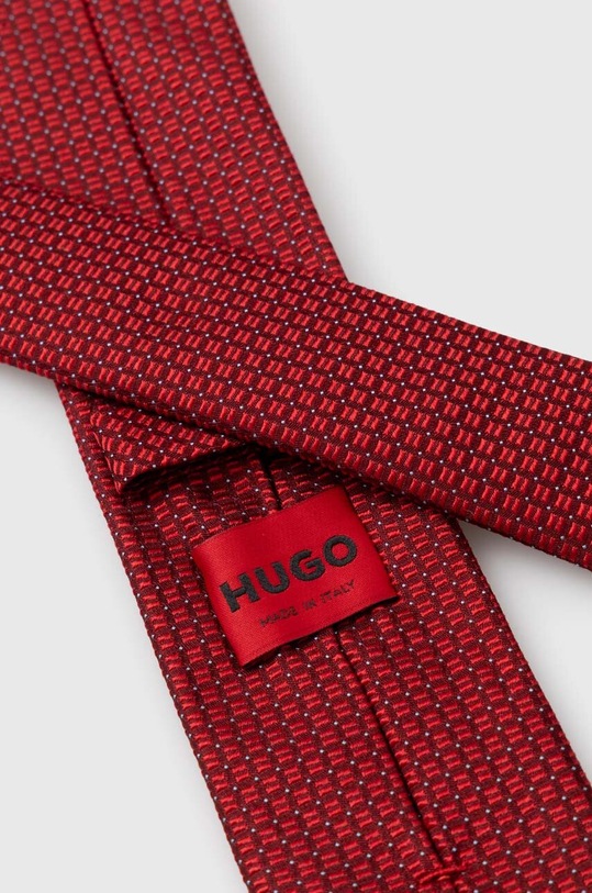 HUGO krawat jedwabny 50509025 czerwony SS24