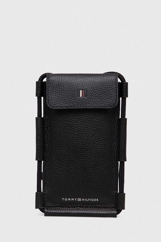 Tommy Hilfiger pokrowiec na telefon skórzany na telefon czarny AM0AM11853